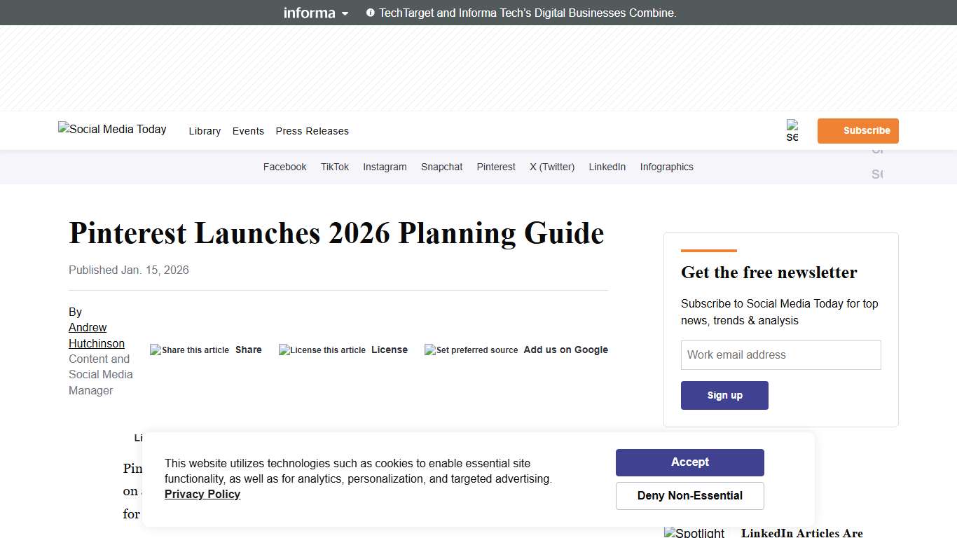 Pinterest Launches 2026 Planning Guide | Social Media Today